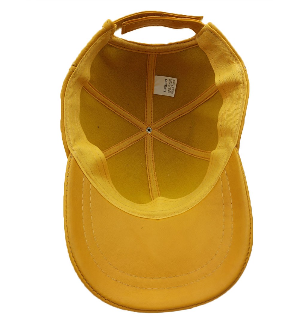 Deri Şapka - Sarı - Deri1006