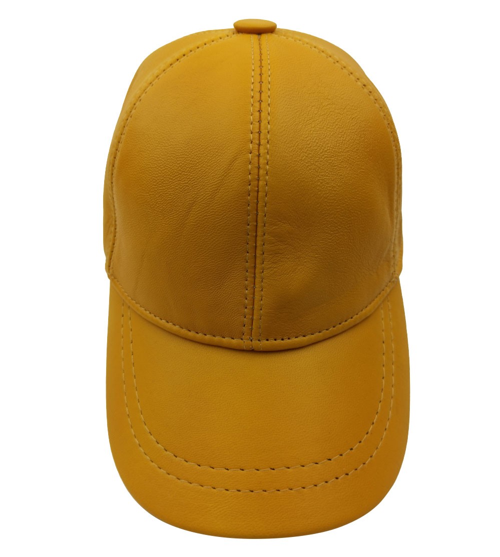 Deri Şapka - Sarı - Deri1006