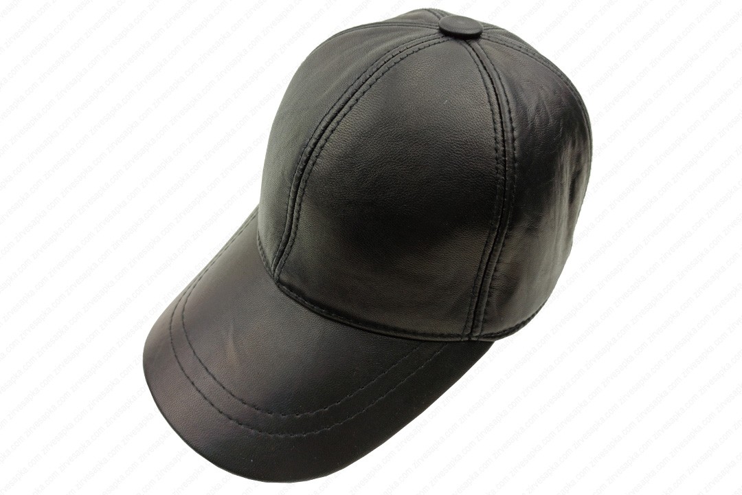 Deri Şapka - Siyah - Deri1001