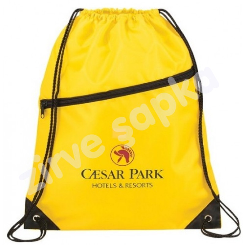 Fermuarlı Cepli İpli Çanta