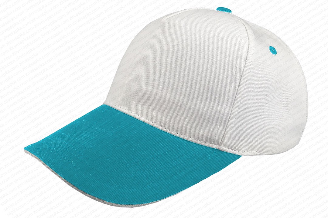 Sandviçli Bereket Şapka Beyaz-Turkuaz