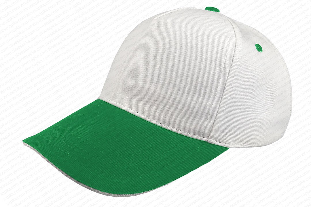 Sandviçli Bereket Şapka Beyaz-Yeşil